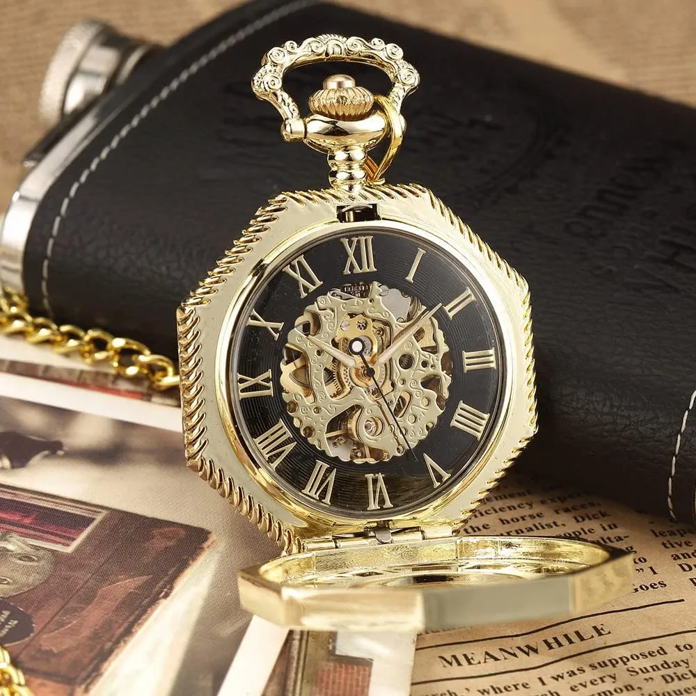 Vintage Mechanical supplementary violet pursue relief Hollowing Carved Pocket Watch Pocket Watch 