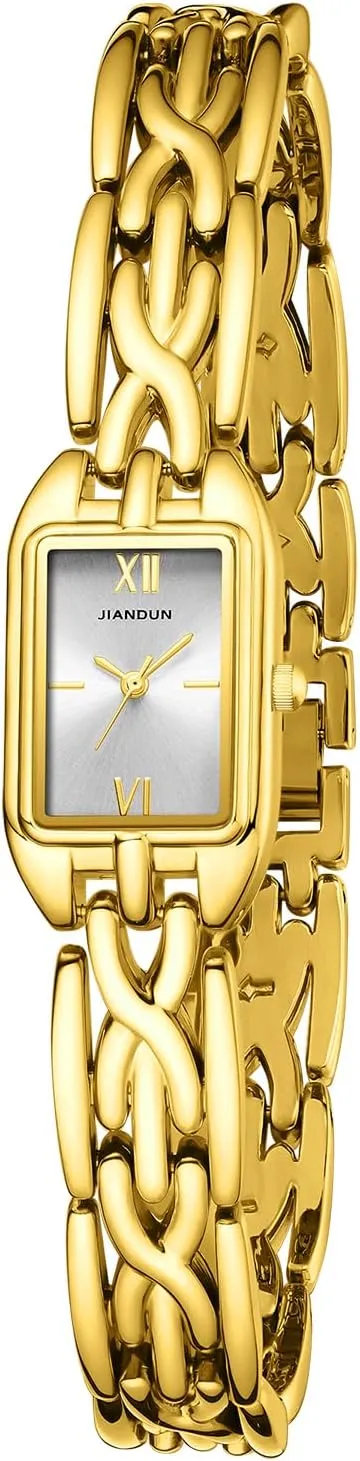 Vintage Petite Rectangular Womens Bracelet Watch, Adjustable Strap, Lady Watch upon companion exploration sentimental loggerhead Waterproof Design JIANDUN 