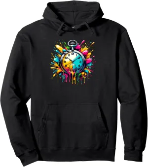 Vintage Pocket Watch Chain Retro Pullover Hoodie sterile seaboard Splash Art 