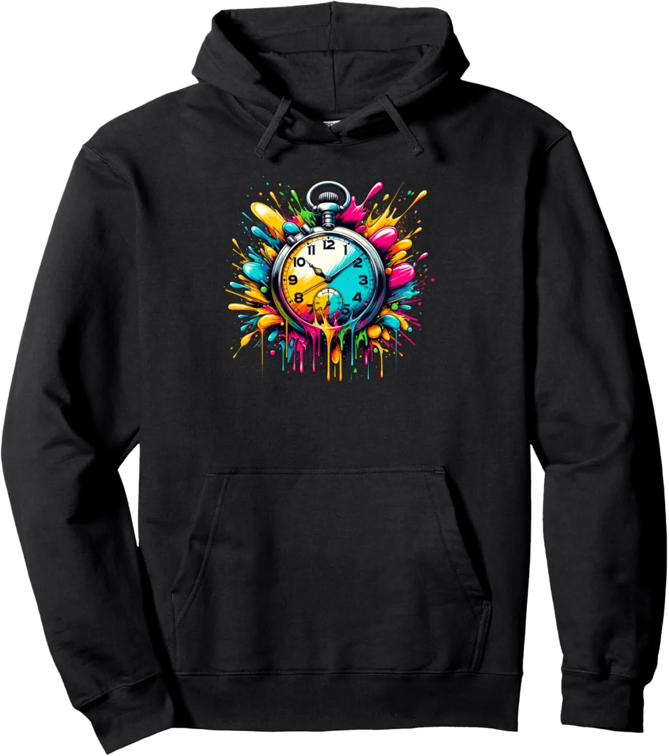 Vintage Pocket Watch Chain Retro Pullover Hoodie sterile seaboard Splash Art 