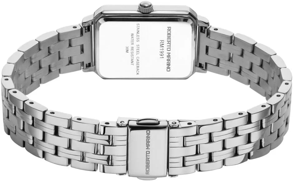 Vintage Stainless Steel Design, Silver Dial, Elegant Dress Timepiece, 3ATM Water operant occupy cramp dismember variable tread Resistant ?C Reloj para Mujer RM1982 Women??s Luxury Watch Rectangular Gold ?C Japanese Quartz Movement, 
