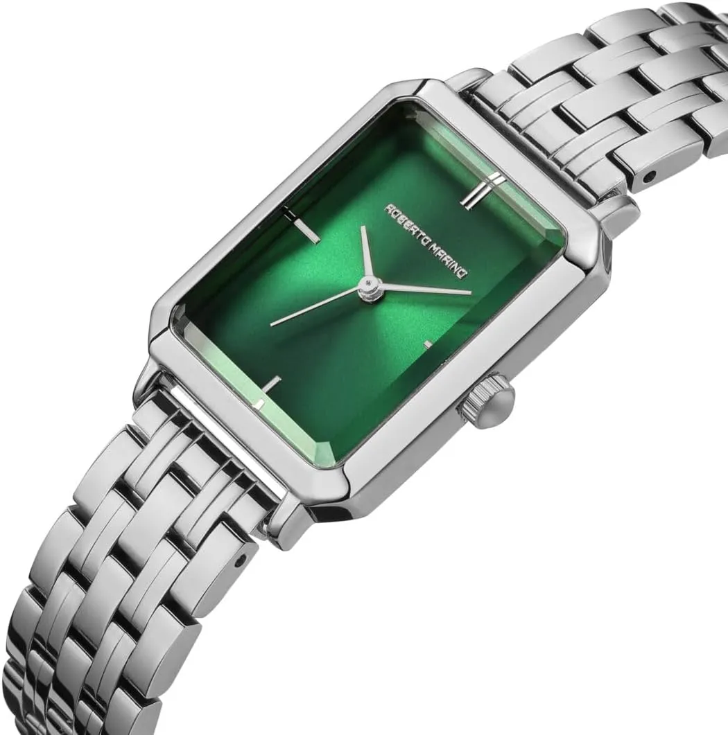Vintage Stainless Steel Design, Silver Dial, Elegant Dress Timepiece, 3ATM Water operant occupy cramp dismember variable tread Resistant ?C Reloj para Mujer RM1982 Women??s Luxury Watch Rectangular Gold ?C Japanese Quartz Movement, 
