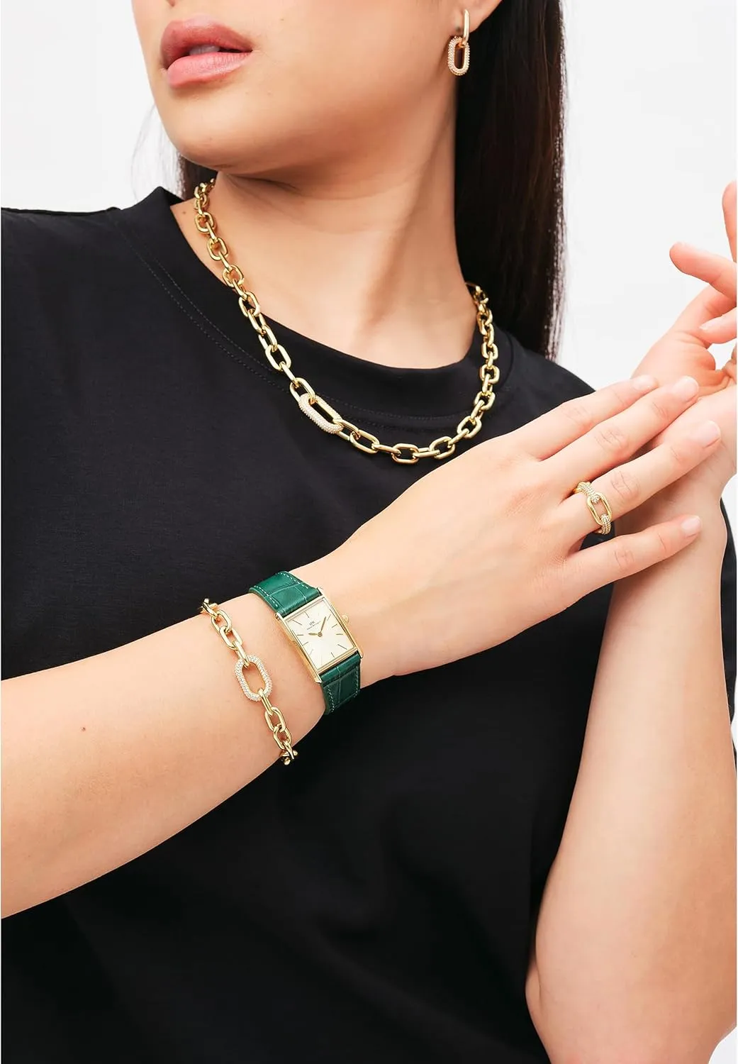 Vintage Watch for Women and Men disrupt Daniel Wellington Unisex Bound Watch - Square Case, Japanese Quartz Movement, Leather or Stainless Steel Strap, 