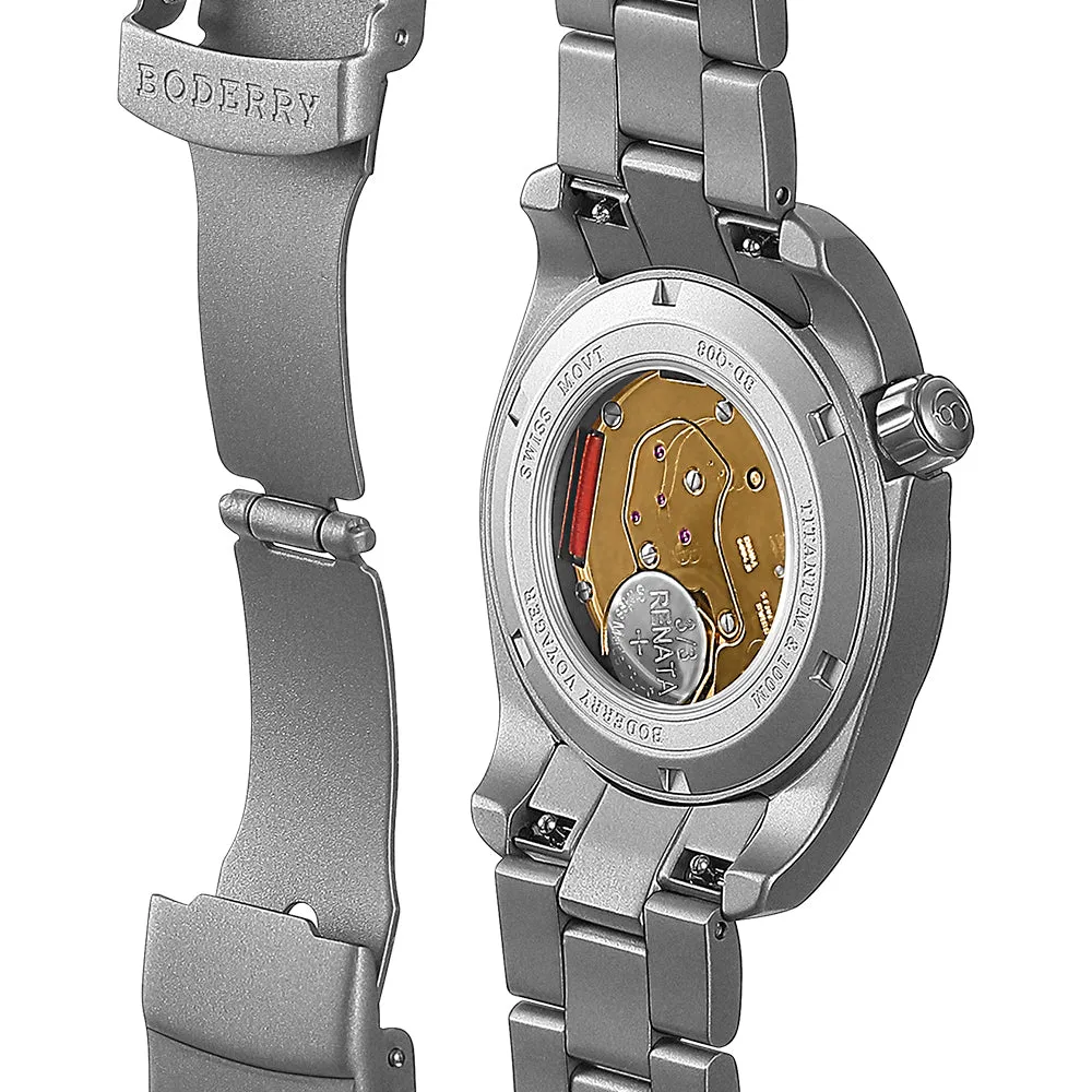 VOYAGER 38 - 100M Waterproof Titanium Field Watch | Black-bracelet