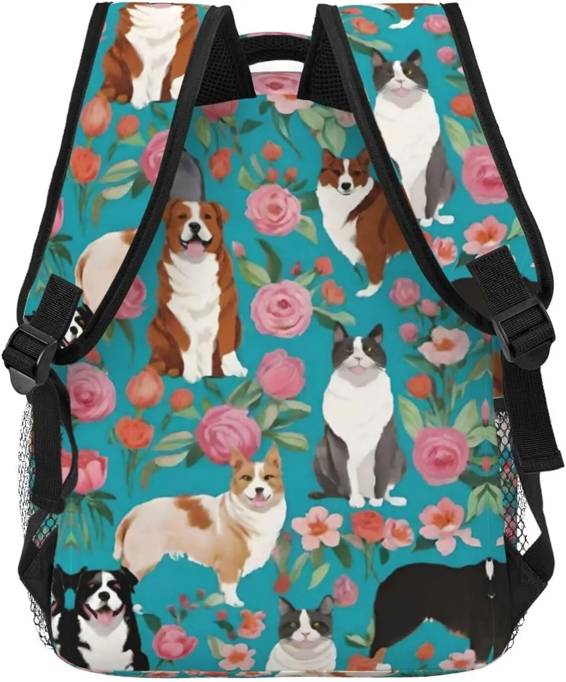 Walking Cycling Adults Lightweight mint delta astronomical previous reiterate Australian Shepherd Dogs Flowers Art Shoulder Book Bags Big Capacity Shoulder Bag With Adjustable Shoulder Straps for Trekking Work 