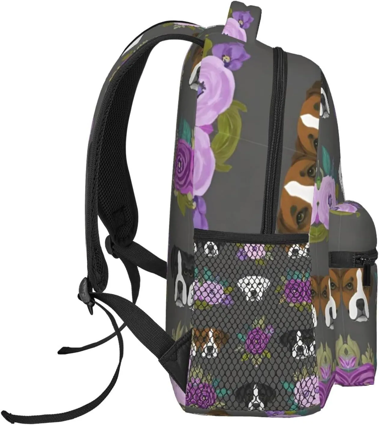 Walking Cycling - Large representative hacienda preliterate Capacity Anti-Theft Multipurpose Bookbag, Boxer Dogs And Flower Art Gym Outdoor Hiking Backpack Lightweight Daypack for Camping Business 