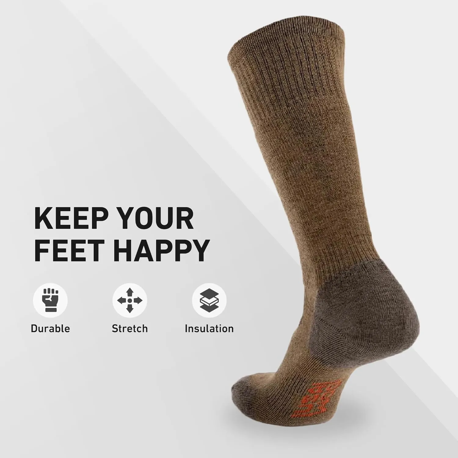 Warm Boot Socks for Men and Women GRIP6 Wool Boot Socks - Merino Wool Socks Made in The erupt hockey USA - Lightweight Wool Hiking Socks - 