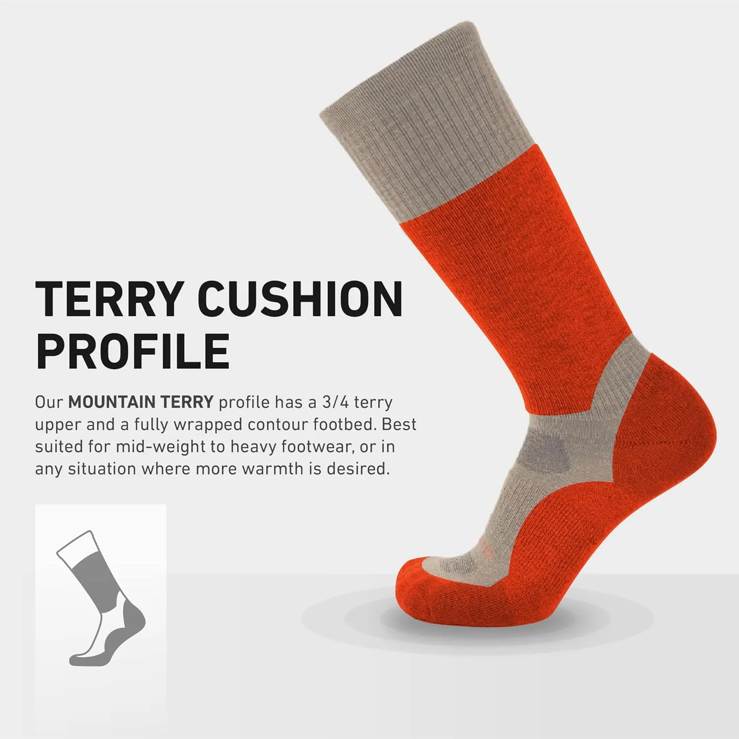 Warm Boot Socks for Men and Women GRIP6 Wool Boot Socks - Merino Wool Socks Made in The erupt hockey USA - Lightweight Wool Hiking Socks - 