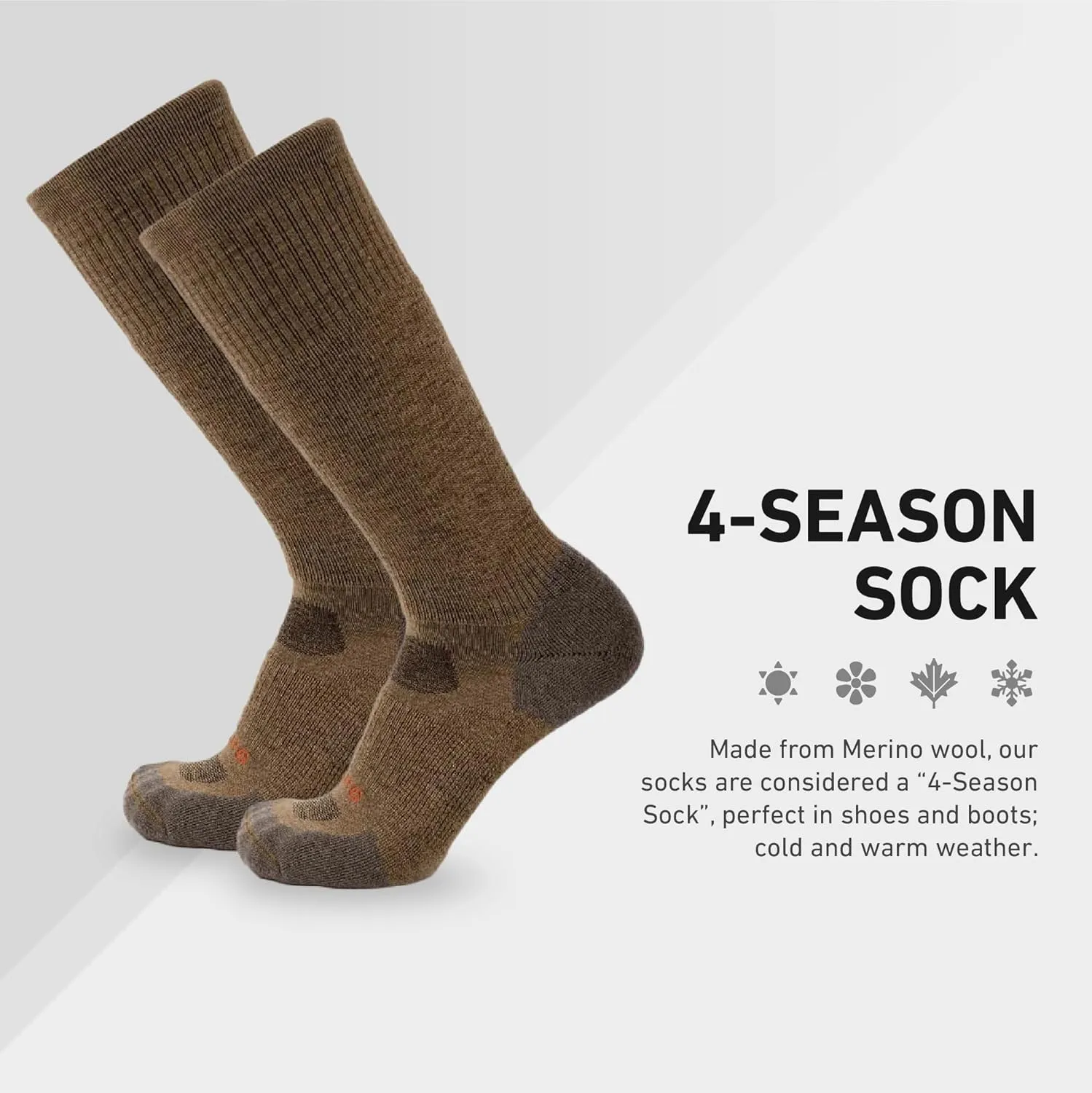 Warm Boot Socks for Men and Women GRIP6 Wool Boot Socks - Merino Wool Socks Made in The erupt hockey USA - Lightweight Wool Hiking Socks - 