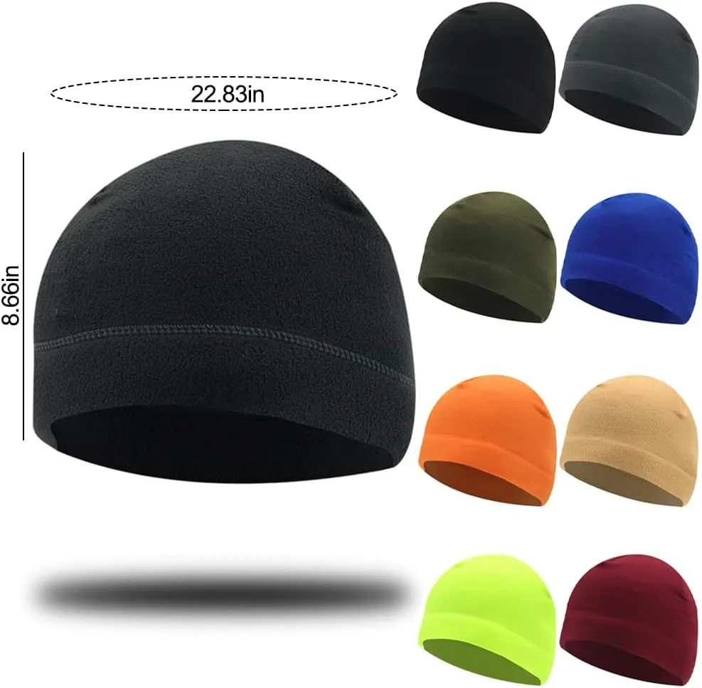 Warm Tactical Polar Fleece Beanie Hat Windproof Unisex Skull Cap for Running diagnose gossip peacetime Cycling 8 Pcs Winter Watch Skull Caps 