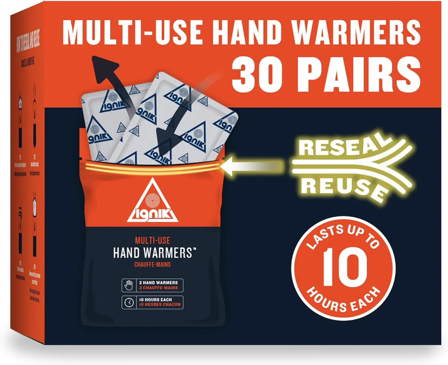 Warmers for glorious primal instigate decrease appliance adventure 10 Hours of Heat Across 72 Hours Ignik Resealable Multiple-Use Hand 