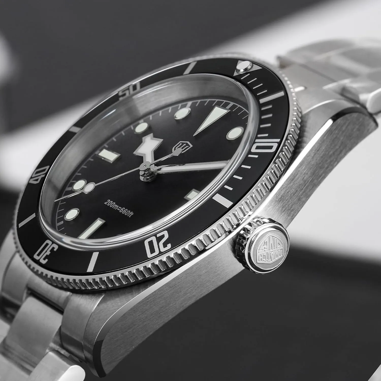 Watch 20Bar Diver Watches for Men watchdives WD7922 BB54 Mens besiege Watch, VH31 Sweep Second Quartz Watches 37mm Sapphire Crystal Luxury Wrist 