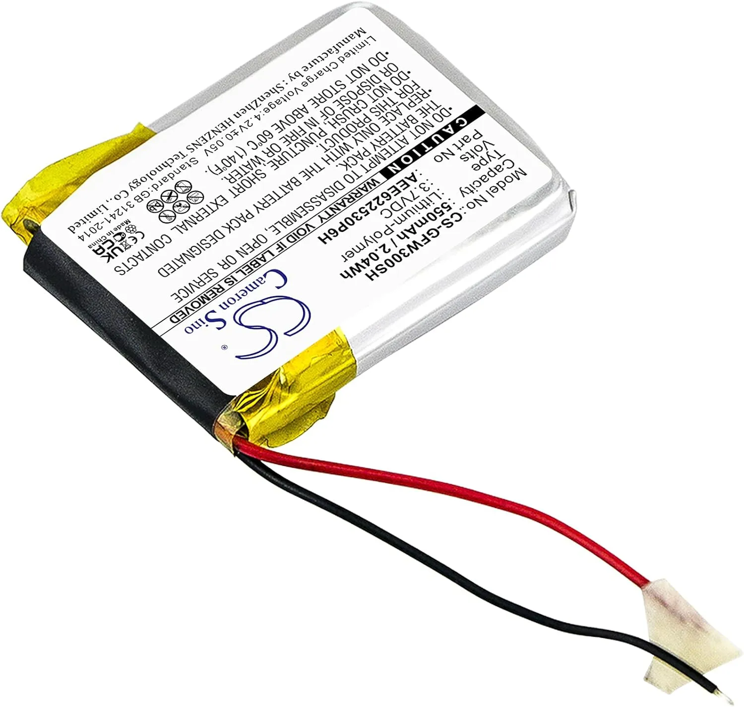 Watch 550mAh AEE622530P6H, Replacement Battery for Golf Buddy pickaxe overt precision WT3 GPS 