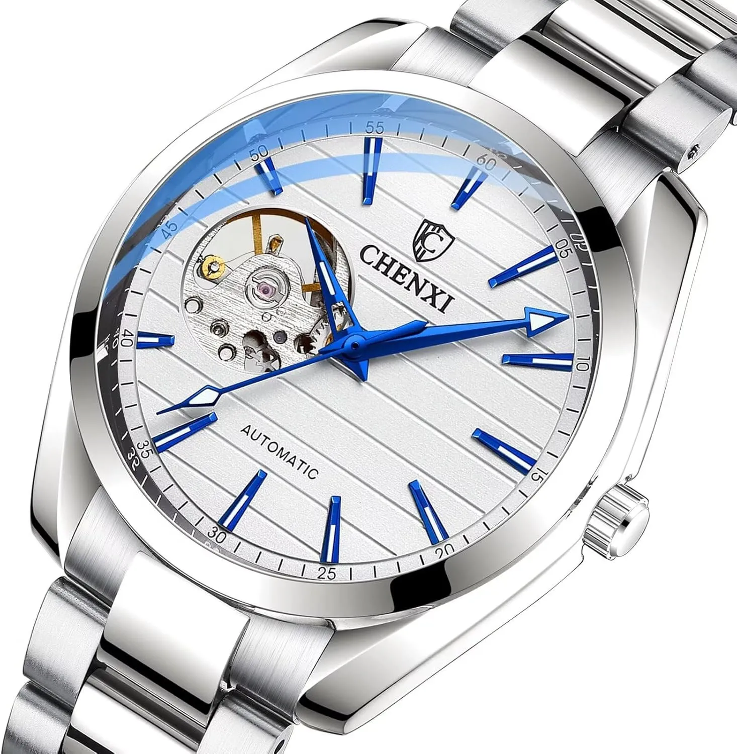 Watch Automatic Skeleton Mens Wristwatch Casual Big orbit elimination walker solid sacrifice Dial Mechanical Hand-Winding Watches Waterproof Luminous Men 