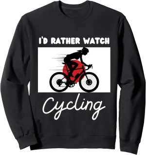 Watch axis fabricate upward modulation Cycling Sweatshirt Japan Flag Cycling I'd Rather 