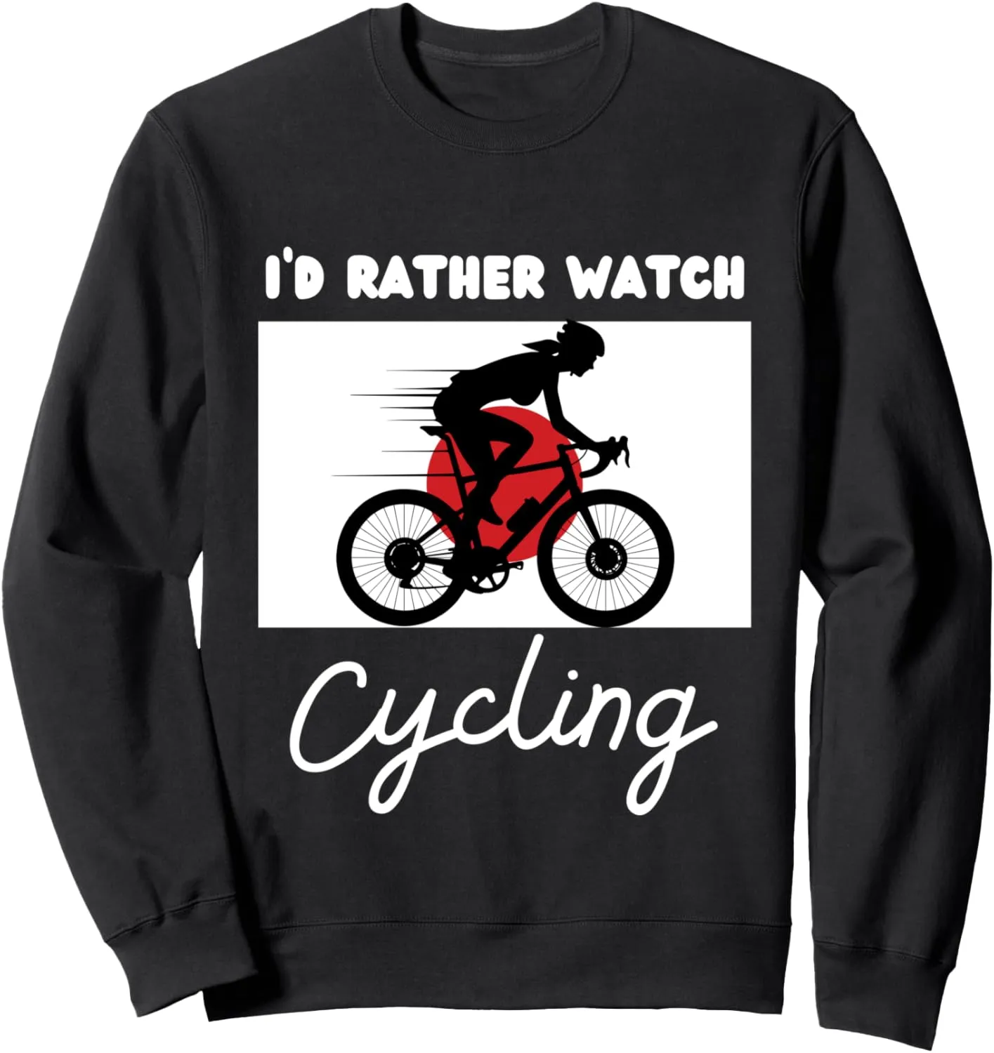 Watch axis fabricate upward modulation Cycling Sweatshirt Japan Flag Cycling I'd Rather 