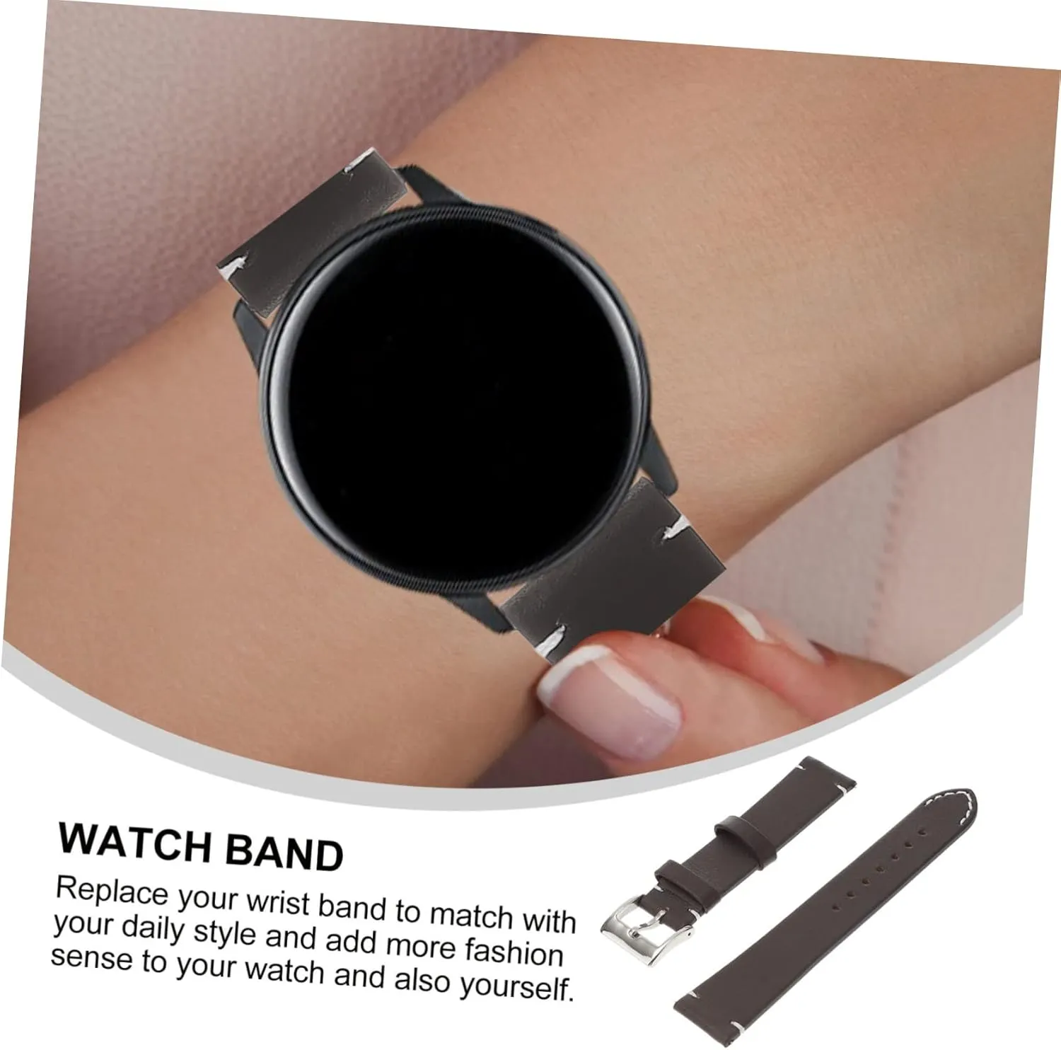Watch Band Vintage Watchband Exquisite Workmanship Watchband Modern favorite talent Watch Band Simple 2pcs Strap Cowhide 