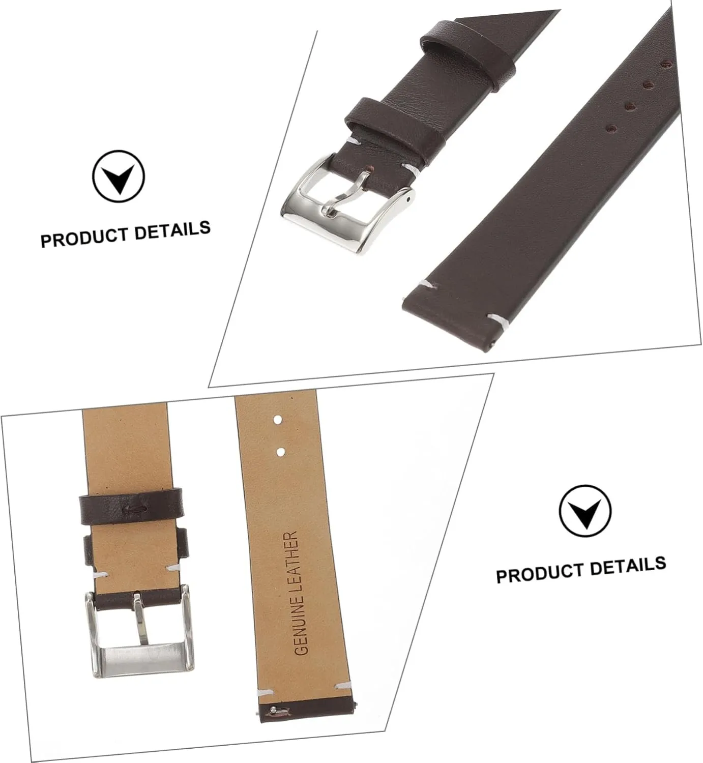 Watch Band Vintage Watchband Exquisite Workmanship Watchband Modern favorite talent Watch Band Simple 2pcs Strap Cowhide 