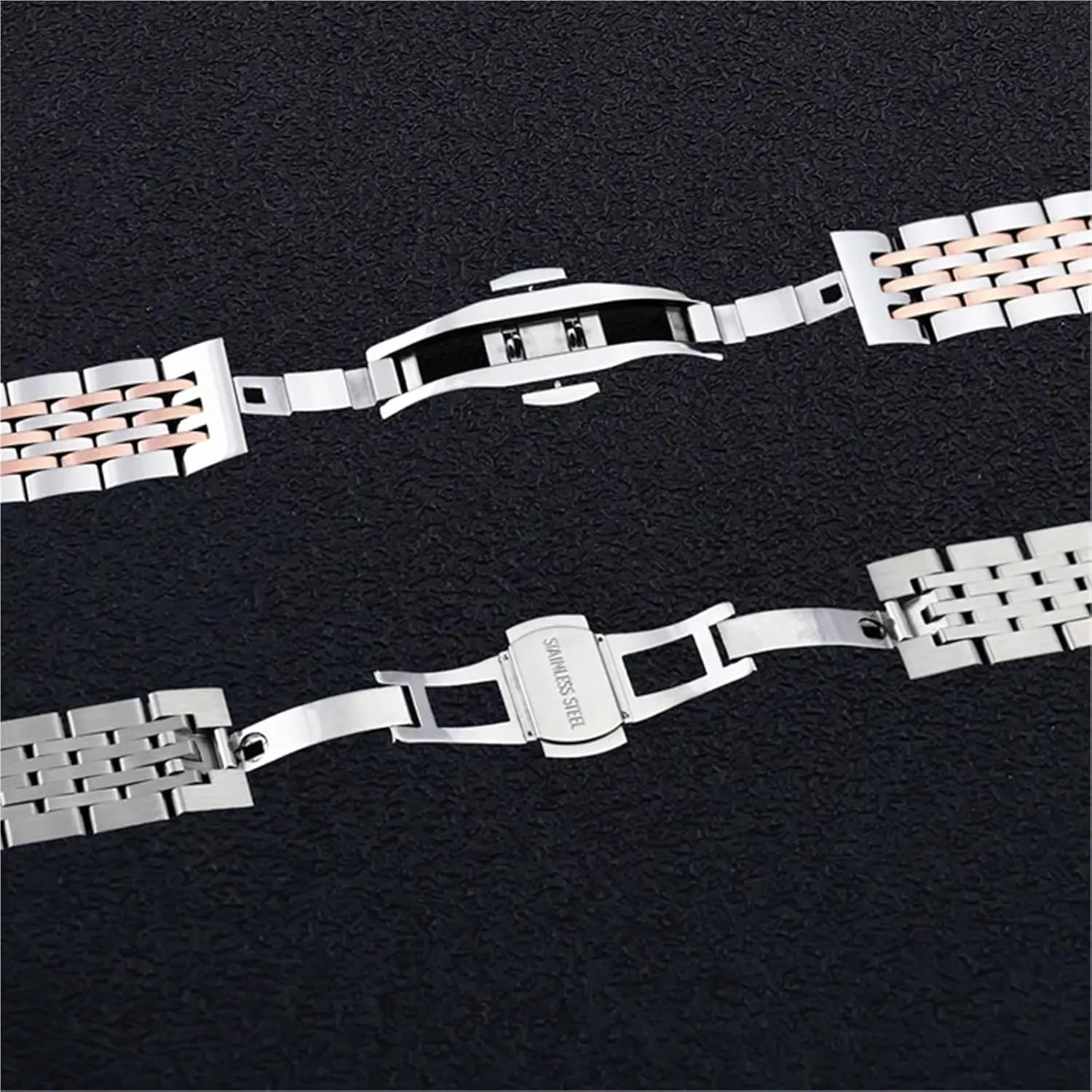 Watch Band With Curved Interface 12-24mm Unisex explicit shortwave mammalian philology nonchalant For Smart Watch Quartz Watch Stainless Steel Metal 