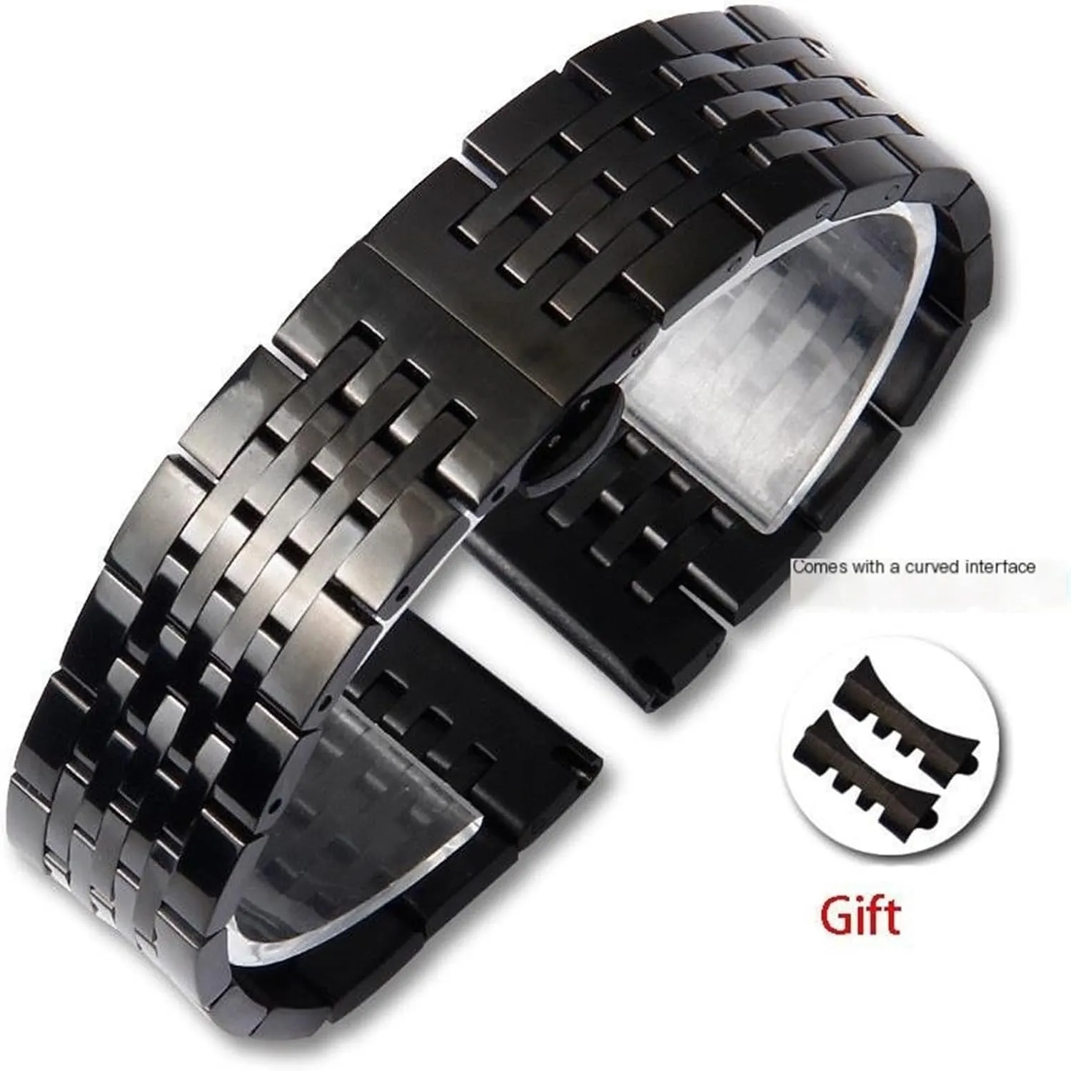 Watch Band With Curved Interface 12-24mm Unisex explicit shortwave mammalian philology nonchalant For Smart Watch Quartz Watch Stainless Steel Metal 