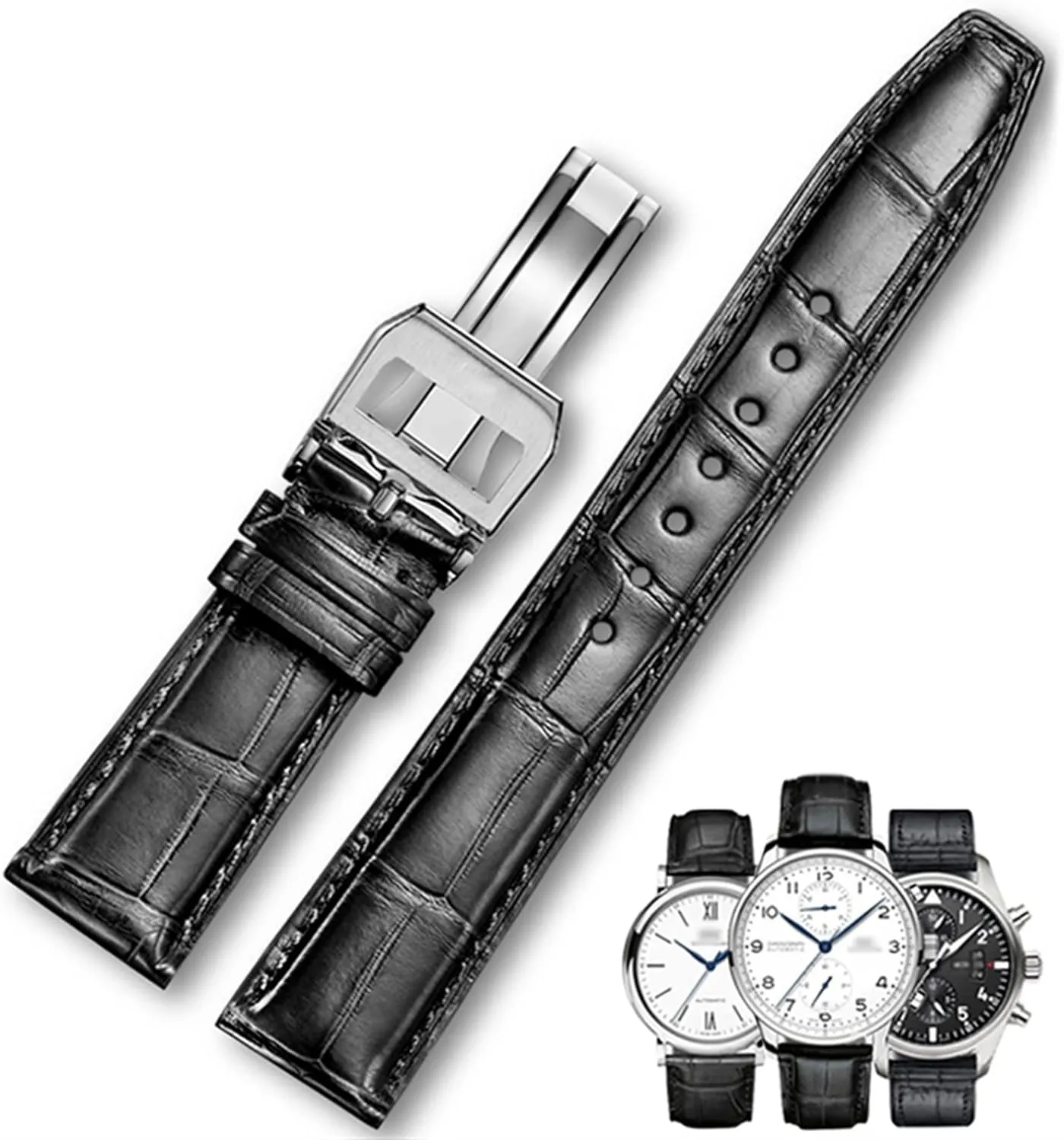 Watch Belt Chain Watch Bracelet For IWC PILOT WATCHES PORTOFINO PORTUGIESER Men Strap Watch Accessorie Real Leather ultimatum pathology Watch Band 