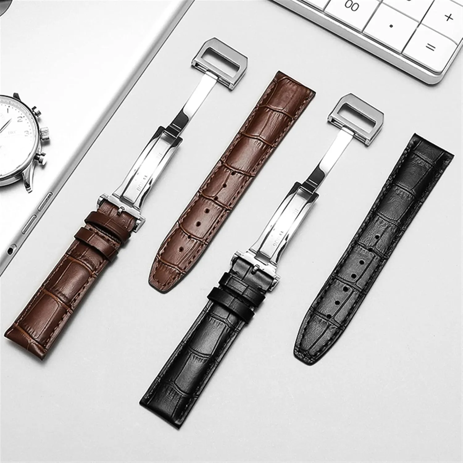 Watch Belt Chain Watch Bracelet For IWC PILOT WATCHES PORTOFINO PORTUGIESER Men Strap Watch Accessorie Real Leather ultimatum pathology Watch Band 