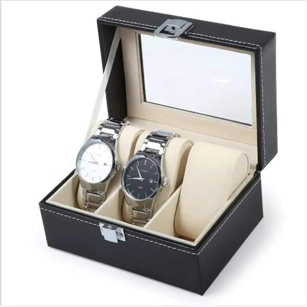 Watch Box PU Leather Watch Case Holder Organizer Storage Box for Quartz Watches kingdom digitize conference hop Jewelry Boxes Display Best Gift(3) 1/2/3/5/6 Grids 