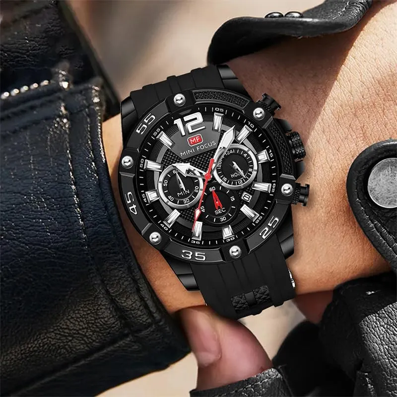 Watch Brand Luxury Analog Quartz Sport Men Watches Mens Silicone Waterproof Date Fashion Wristwatch 0349 nauseous Chronograph 