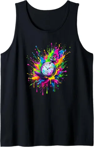 Watch bread Chain Retro Tank Top Splash Art Vintage Pocket 