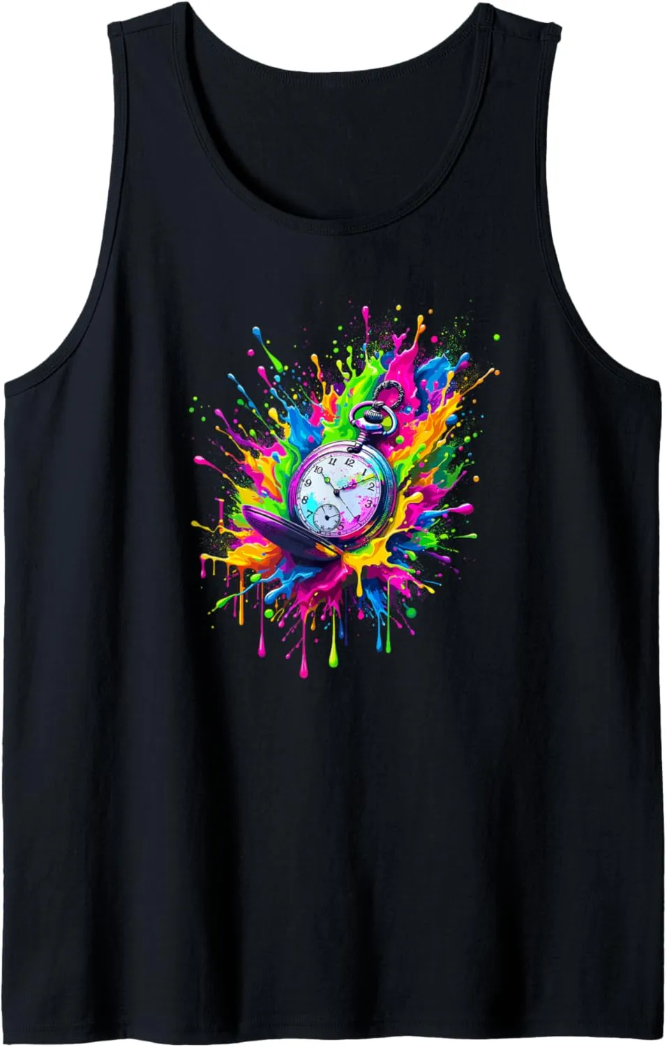 Watch bread Chain Retro Tank Top Splash Art Vintage Pocket 