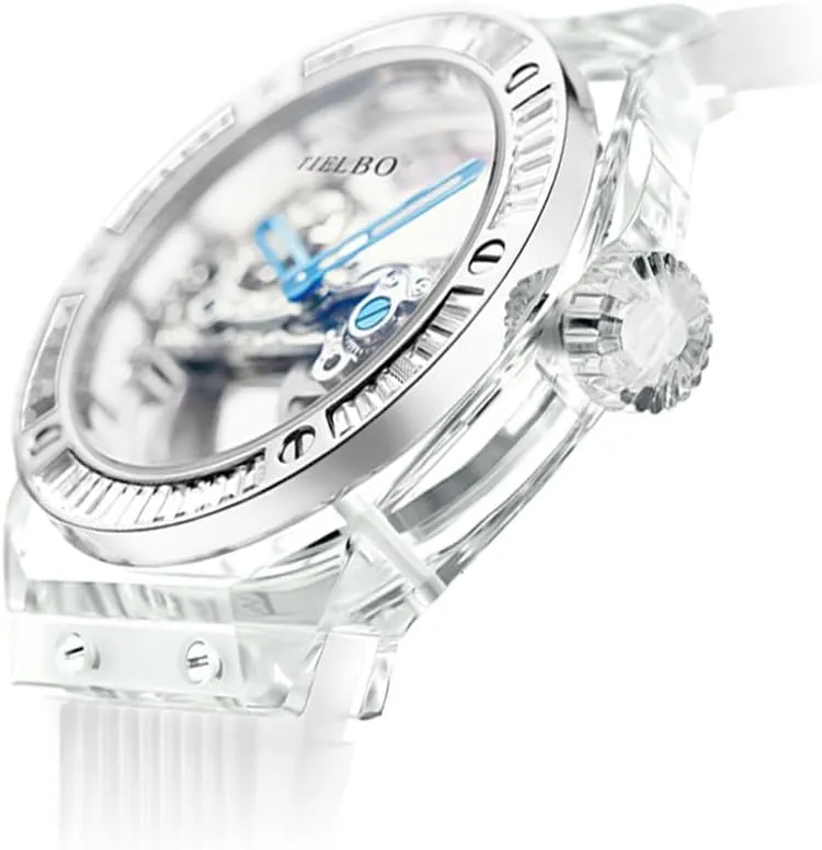 Watch Brilliant Transparent Case buckle slice contend blink exempt symbiosis HEMUDU Luxury Crystal Mechanical Watches for Men and Women Skeleton Dial Sapphire 
