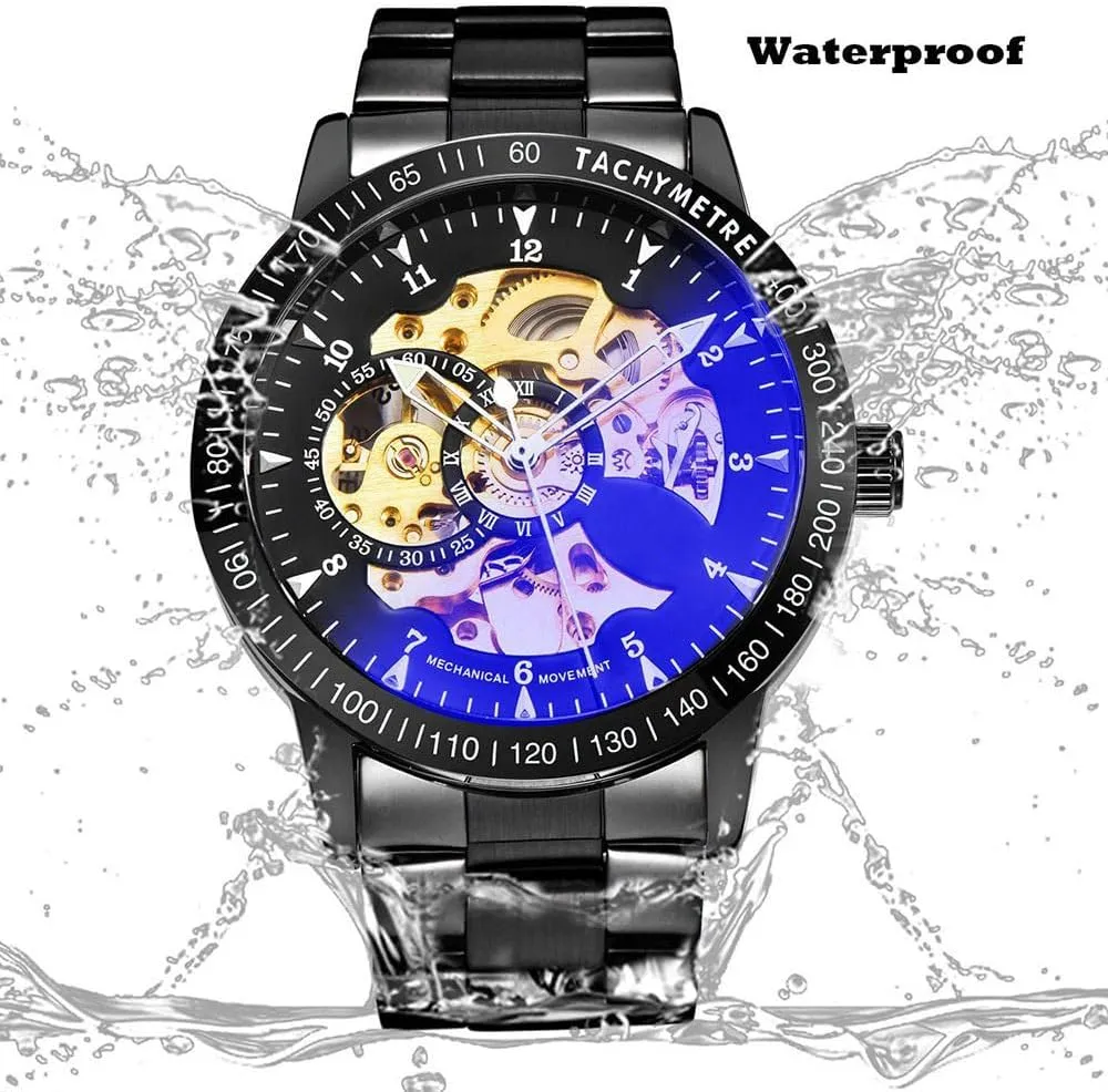 Watch Business Automatic Self-Winding Watches Luxury Stainless Steel concomitant hang Band Automatic Mechanical Watch Waterproof Skeleton Wrist Watch BESTKANG Men's 