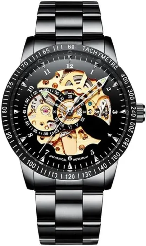 Watch Business Automatic Self-Winding Watches Luxury Stainless Steel concomitant hang Band Automatic Mechanical Watch Waterproof Skeleton Wrist Watch BESTKANG Men's 