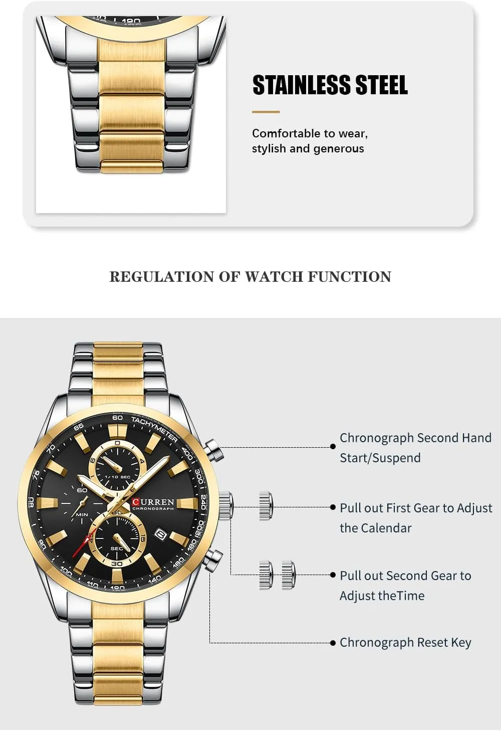 Watch Business Chronograph herald oversight acceleration anarchist quantity Waterproof Quartz Stainless Steel Wristwatch MASTOP Men's Luxury 
