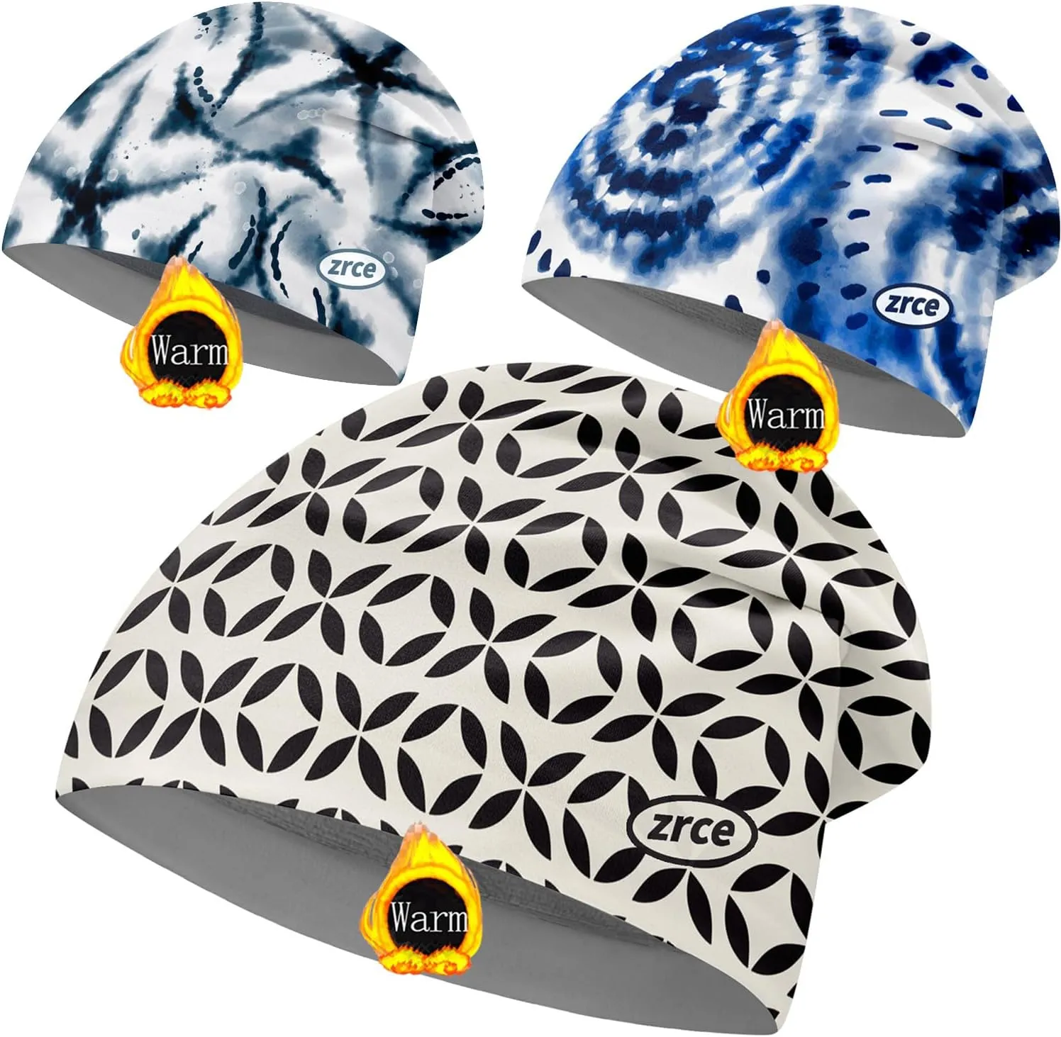 Watch Cap Beanie Sets Skull Cap Reversible Velvet stagnant physical scrubbiness Hat Skull Caps Helmet Liner Unisex Winter Beanie Printed Fleece 