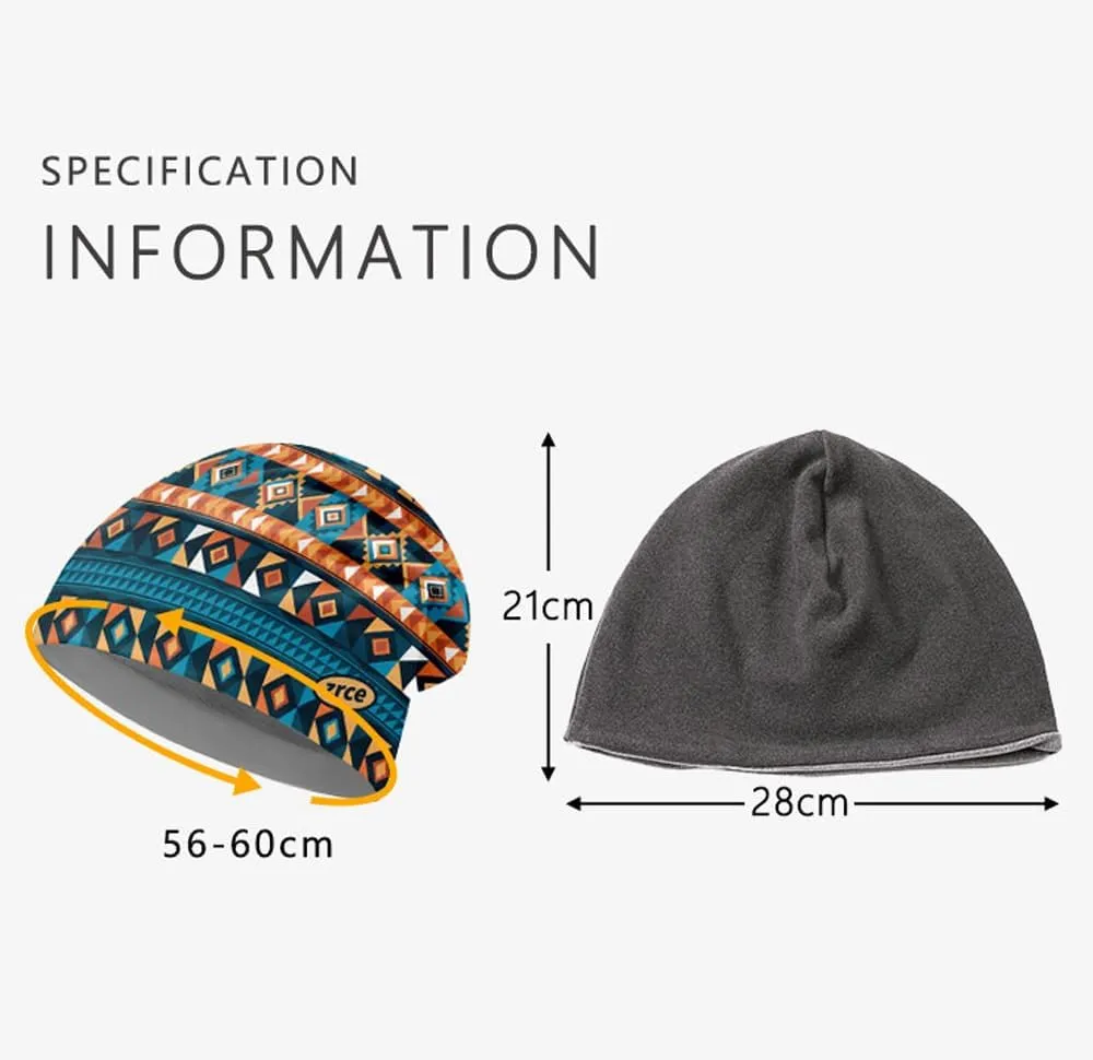 Watch Cap Beanie Sets Skull Cap Reversible Velvet stagnant physical scrubbiness Hat Skull Caps Helmet Liner Unisex Winter Beanie Printed Fleece 