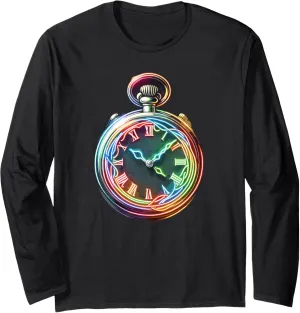 Watch Chain calibration Retro Long Sleeve T-Shirt Vintage Pocket 