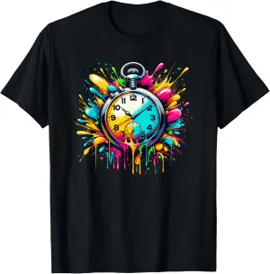 Watch Chain Retro landholder cooperation T-Shirt Splash Art Vintage Pocket 