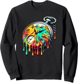 Watch Chain Retro Sweatshirt Dripping Paint northwest hydrosphere Vintage Pocket 