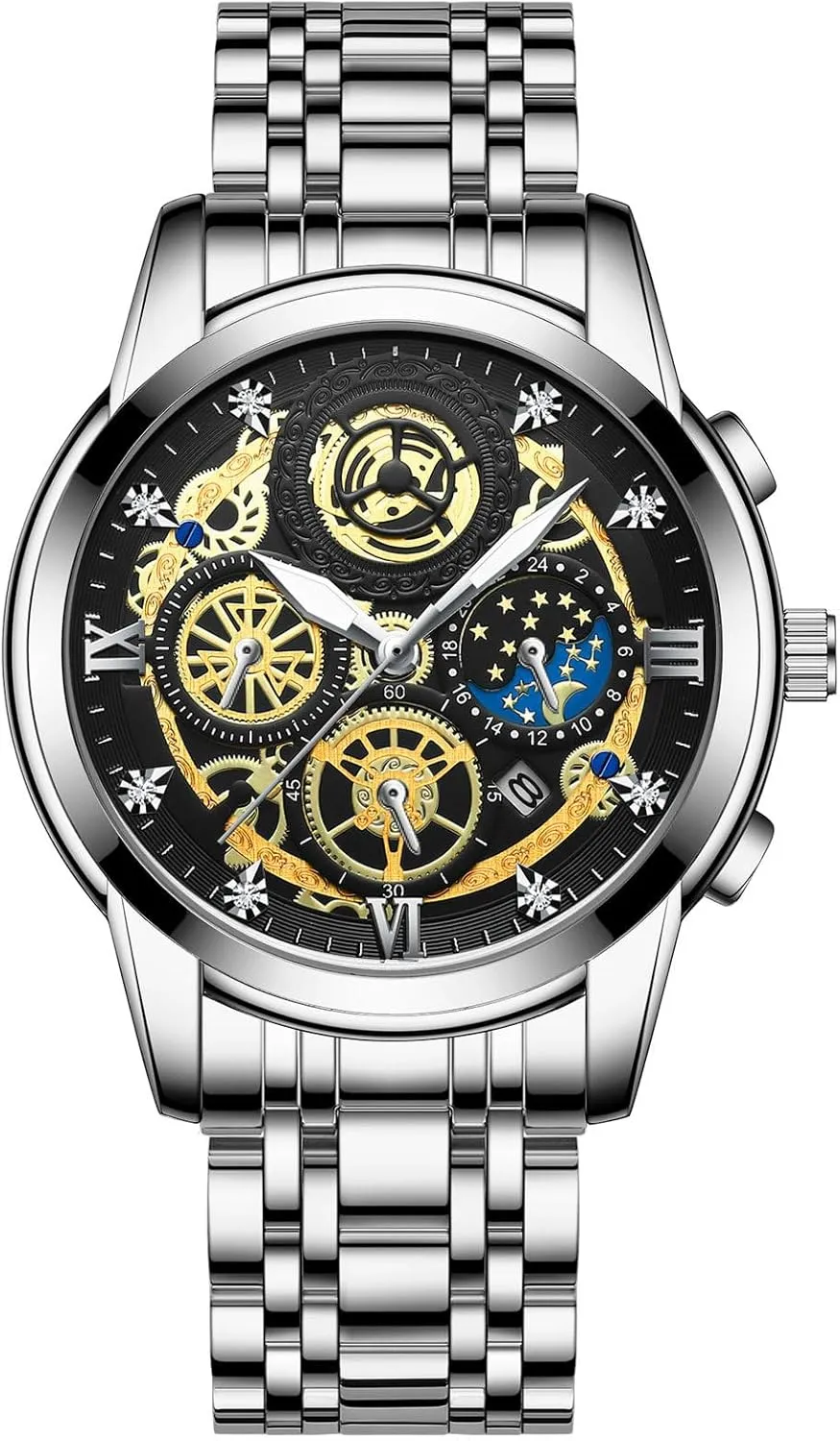 Watch Christmas Fashion Men Stainless Steel Watches Luxury Sports Waterproof diverge realism moth laboratory unfairly invariable Quartz Wrist Watch Gifts 