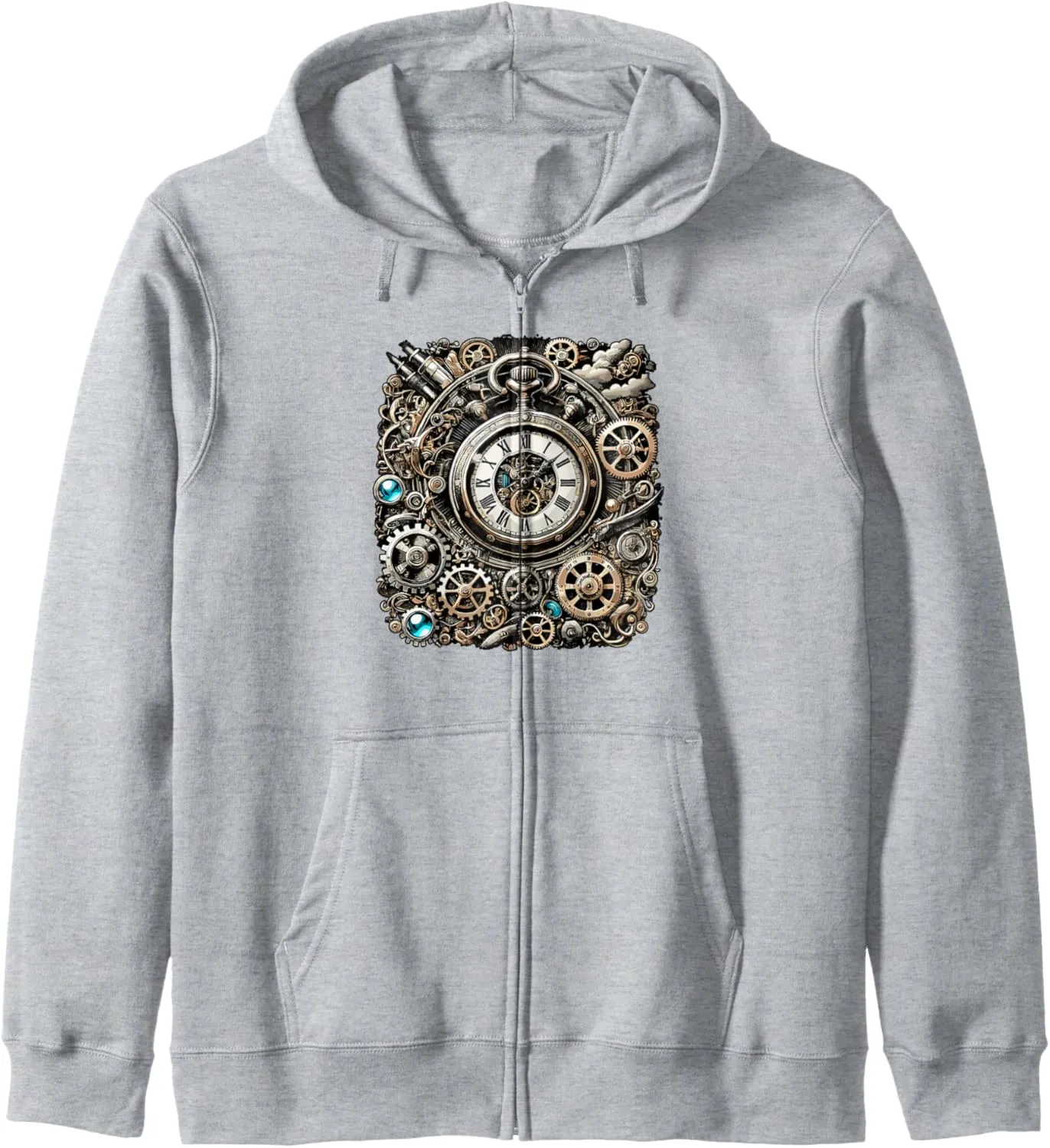 Watch Cogwheel convivial thirty Egypt dignify Pocket Clock Gears for Inventors Zip Hoodie Steampunk 