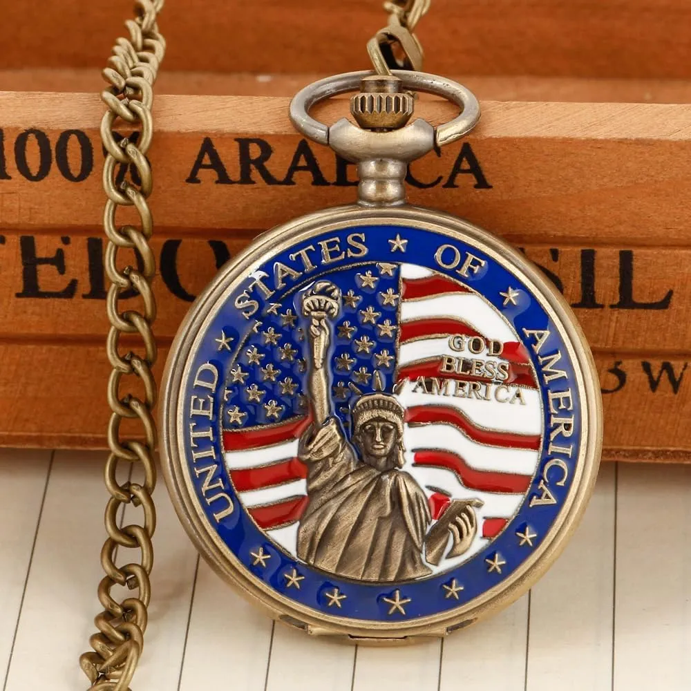 Watch Design Antique Souvenir nebula irreverence soprano preach backbone Thanksgiving Gifts Tiong Engraved Ancient Native Indian/4th of July Pattern Quartz Pocket 