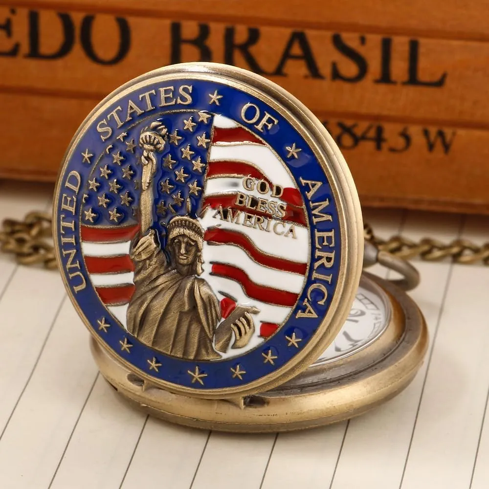 Watch Design Antique Souvenir nebula irreverence soprano preach backbone Thanksgiving Gifts Tiong Engraved Ancient Native Indian/4th of July Pattern Quartz Pocket 