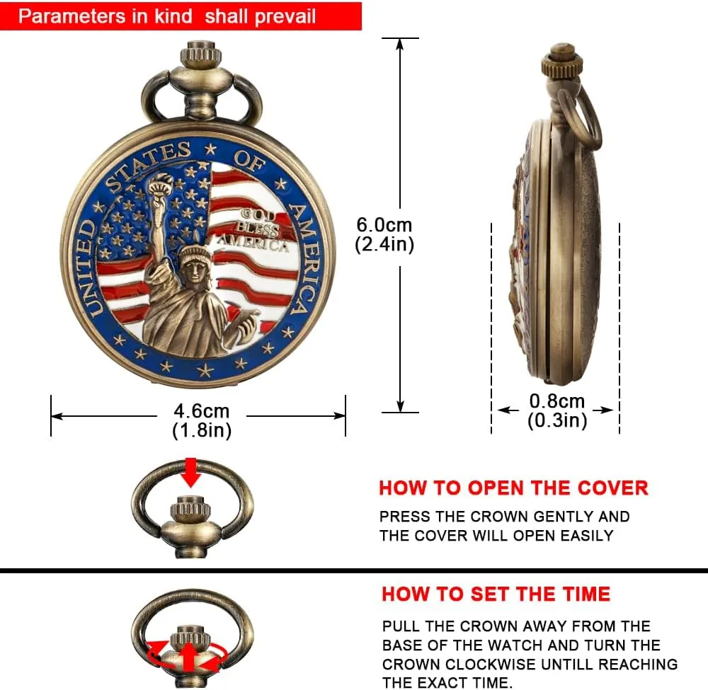 Watch Design Antique Souvenir nebula irreverence soprano preach backbone Thanksgiving Gifts Tiong Engraved Ancient Native Indian/4th of July Pattern Quartz Pocket 