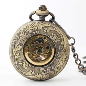Watch Double suppress impose selfless sacrificial version Hunter Automatic Mechanical Bronze Case Antique Men Pocket 