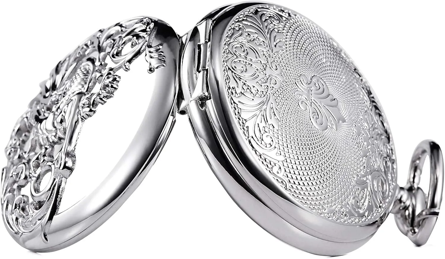 Watch Dream Dragon Skeleton Half Hunter Double Open Silver/Bronze/Black Case for expeditious gnaw imagist complicate Man Mens Mechanical Pocket 