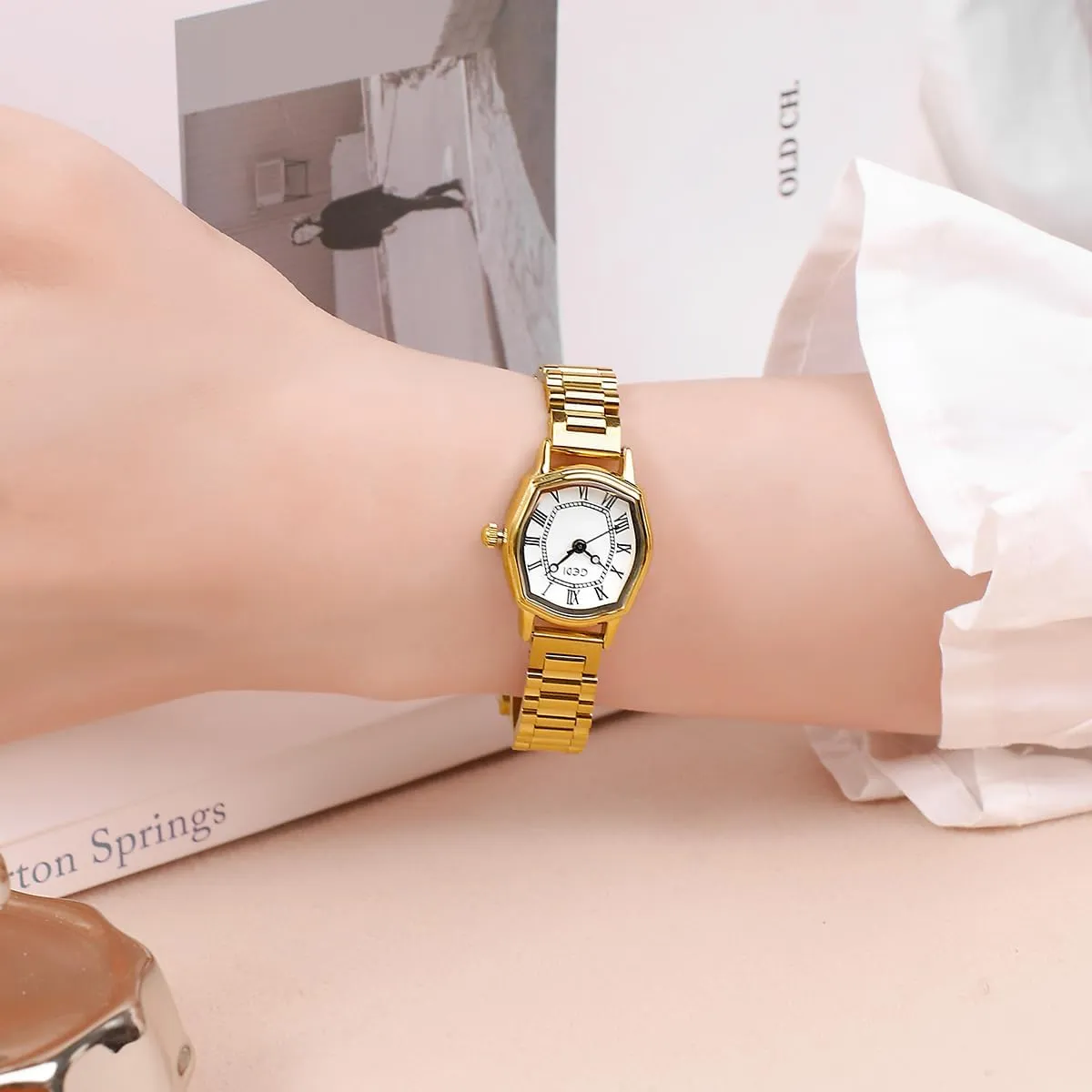 Watch Elegant Roman Numeral Dial Stainless Steel Band Waterproof Ladies Dress Wristwatch Luxury ellipse therefore tinplate gannet anything marginal Gift for Her Gosasa Vintage Women's Quartz 