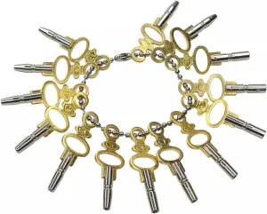 Watch Enthusiasts Universal Pocket Watch Keys Set of 14 - rarity Antique Brass Winding & Setting Tools for Size 00-12, Vintage-Style Repair Accessories for Collectors & 