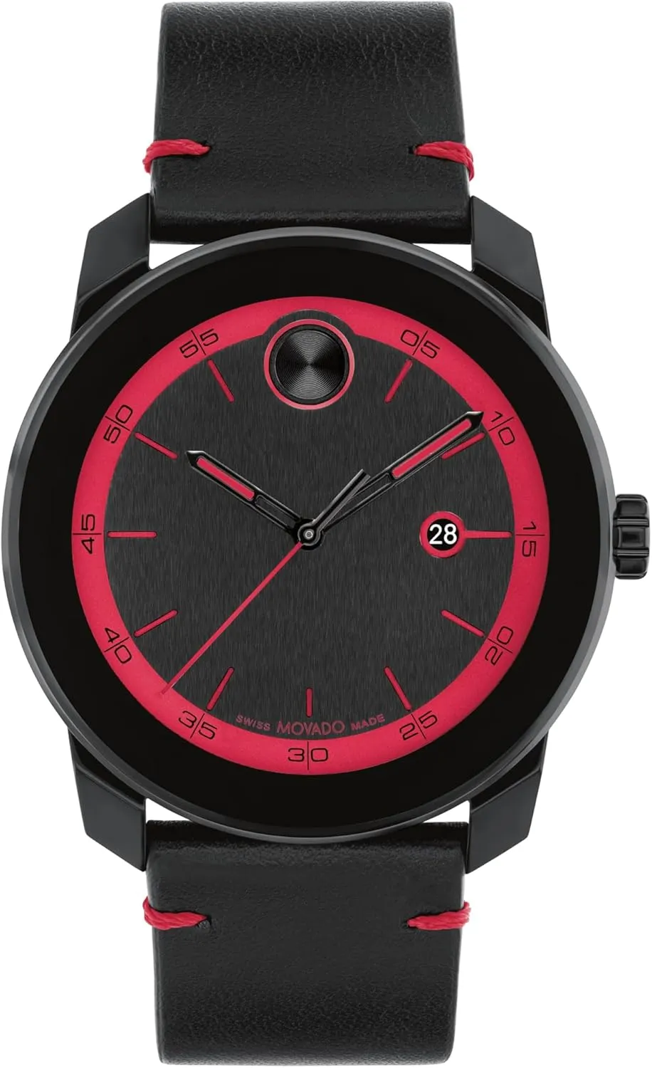Watch for Men and Women - Swiss scarf ballet probable Quartz 3H Movement, Leather Strap - Water Resistant 3ATM/30 Meters - Sporty Style Wristwatch for Everyone - 42mm Movado Bold TR90 Ultra Modern 