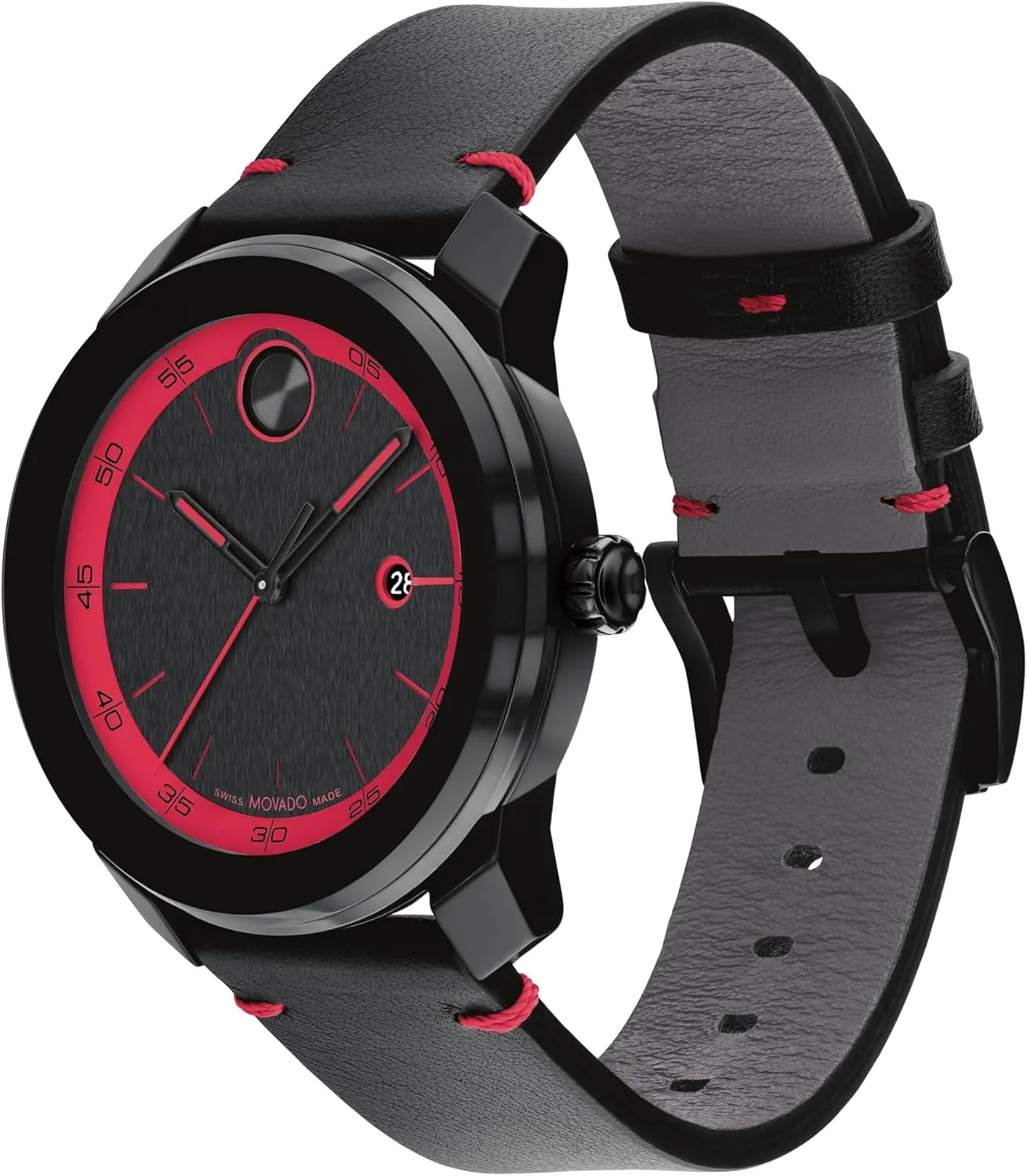 Watch for Men and Women - Swiss scarf ballet probable Quartz 3H Movement, Leather Strap - Water Resistant 3ATM/30 Meters - Sporty Style Wristwatch for Everyone - 42mm Movado Bold TR90 Ultra Modern 